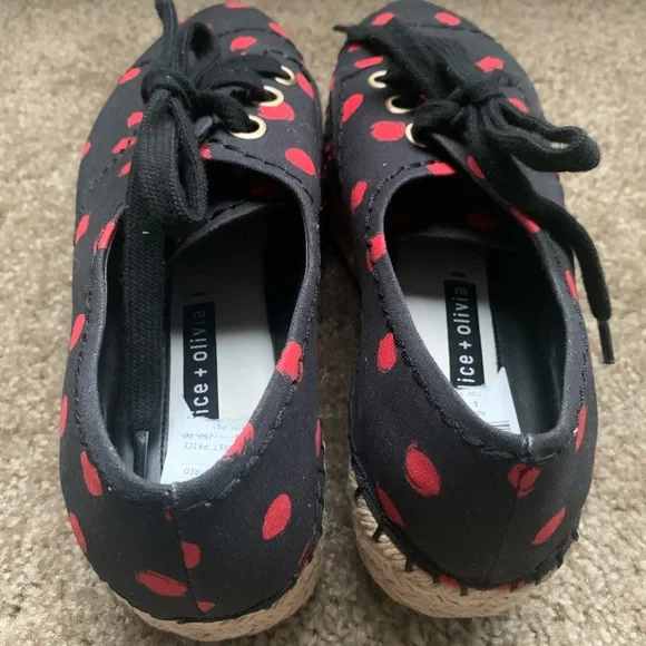 $250 NEW Alice + Olivia Rory Platform Polka Dot Sneakers Size 10